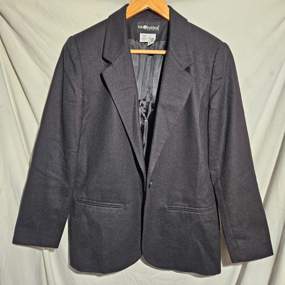 Sag Harbor Black Wool Blazer